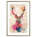 Poster Watercolor Deer - colorful abstract with a horned animal on a beige background 128927 additionalThumb 14
