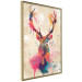 Poster Watercolor Deer - colorful abstract with a horned animal on a beige background 128927 additionalThumb 12