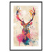 Poster Watercolor Deer - colorful abstract with a horned animal on a beige background 128927 additionalThumb 15