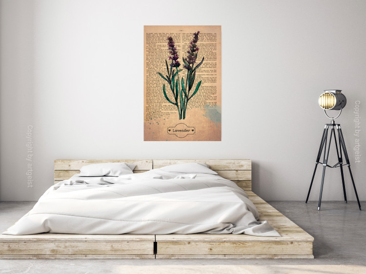 Poster Lavender Memory - composition with blooming plants and text in background 129427 additionalImage 13