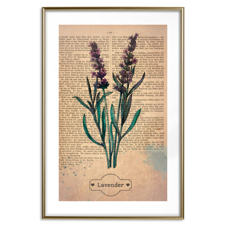 Poster Lavender Memory - composition with blooming plants and text in background 129427 additionalImage 16