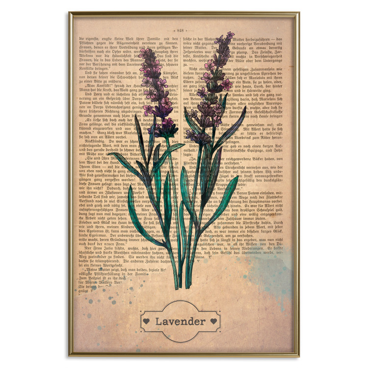 Poster Lavender Memory - composition with blooming plants and text in background 129427 additionalImage 21