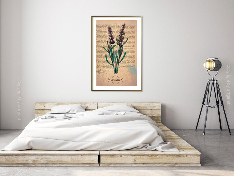 Poster Lavender Memory - composition with blooming plants and text in background 129427 additionalImage 15