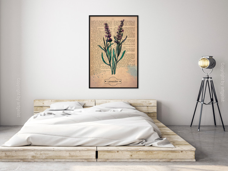 Poster Lavender Memory - composition with blooming plants and text in background 129427 additionalImage 11