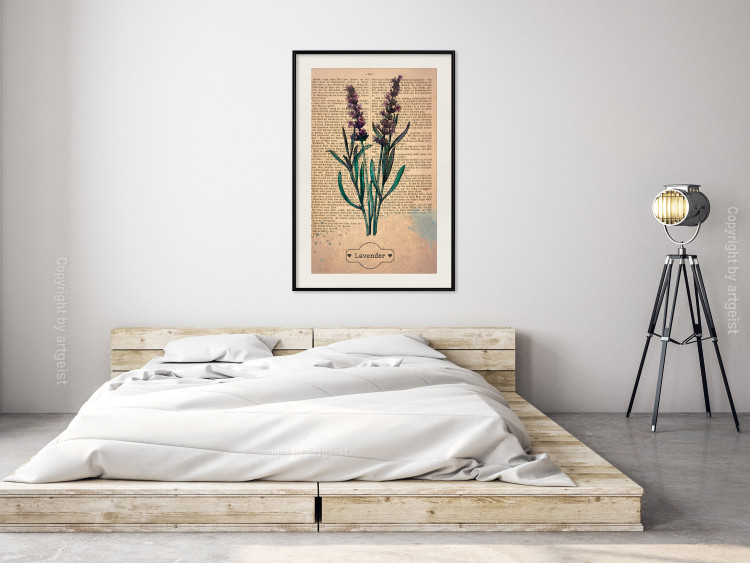 Poster Lavender Memory - composition with blooming plants and text in background 129427 additionalImage 24