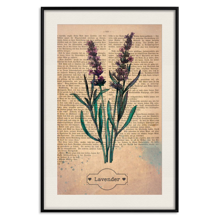 Poster Lavender Memory - composition with blooming plants and text in background 129427 additionalImage 19