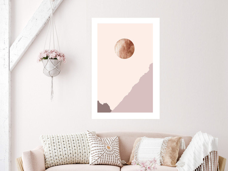 Poster Mountain Planet - abstract circle above mountains against a bright cosmos 129727 additionalImage 3