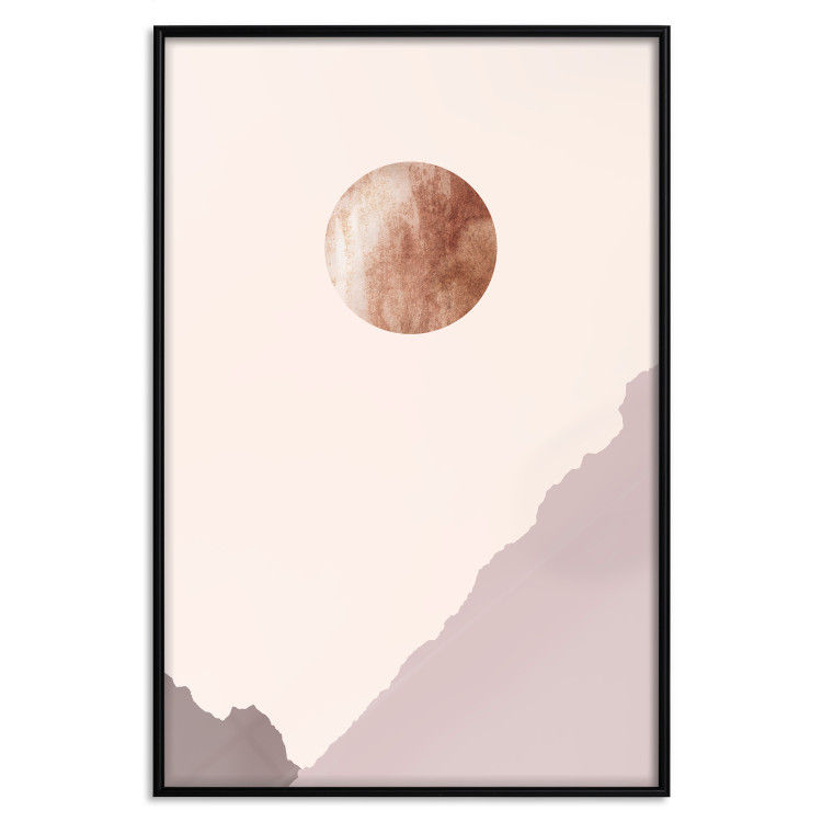 Poster Mountain Planet - abstract circle above mountains against a bright cosmos 129727 additionalImage 18