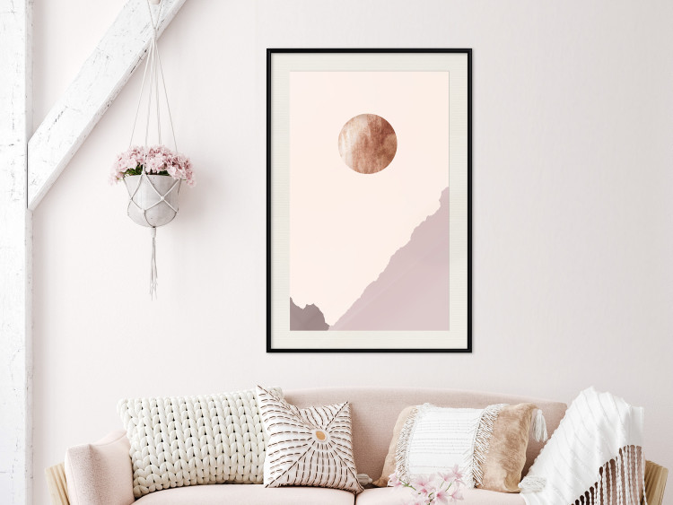 Poster Mountain Planet - abstract circle above mountains against a bright cosmos 129727 additionalImage 24