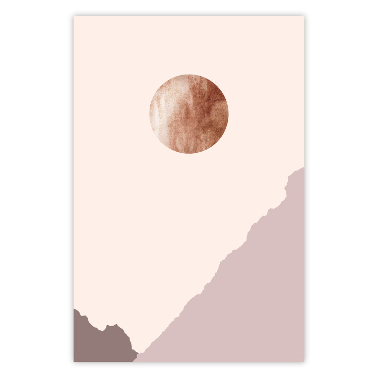Poster Mountain Planet - abstract circle above mountains against a bright cosmos 129727