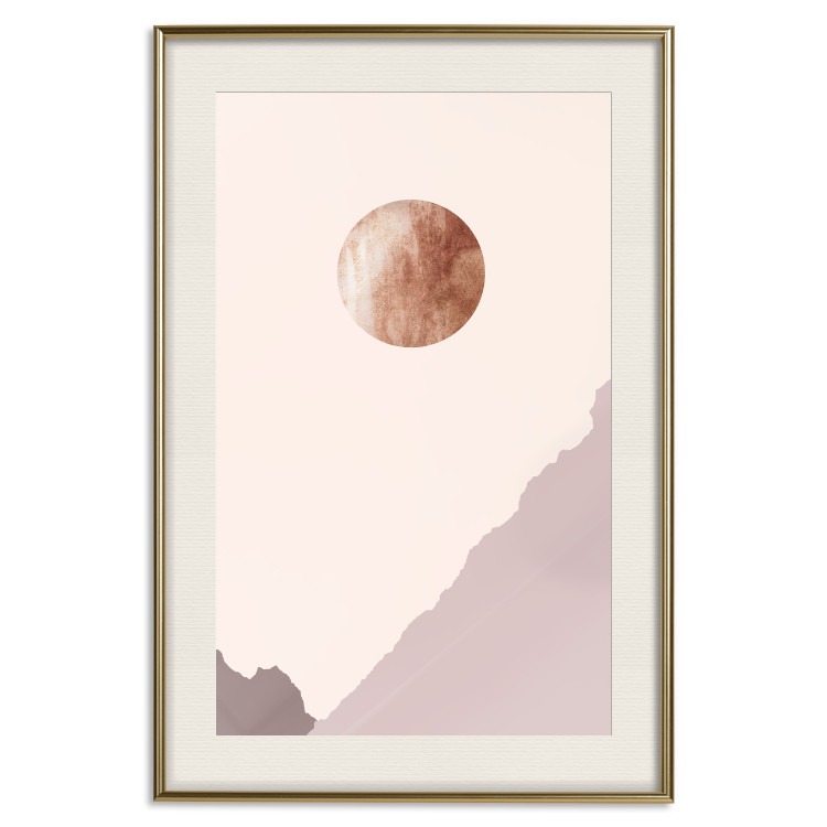 Poster Mountain Planet - abstract circle above mountains against a bright cosmos 129727 additionalImage 20