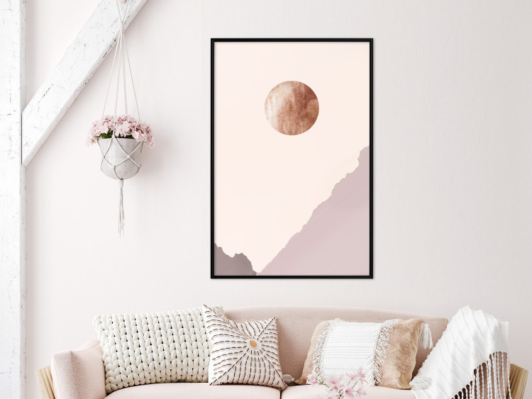 Poster Mountain Planet - abstract circle above mountains against a bright cosmos 129727 additionalImage 4