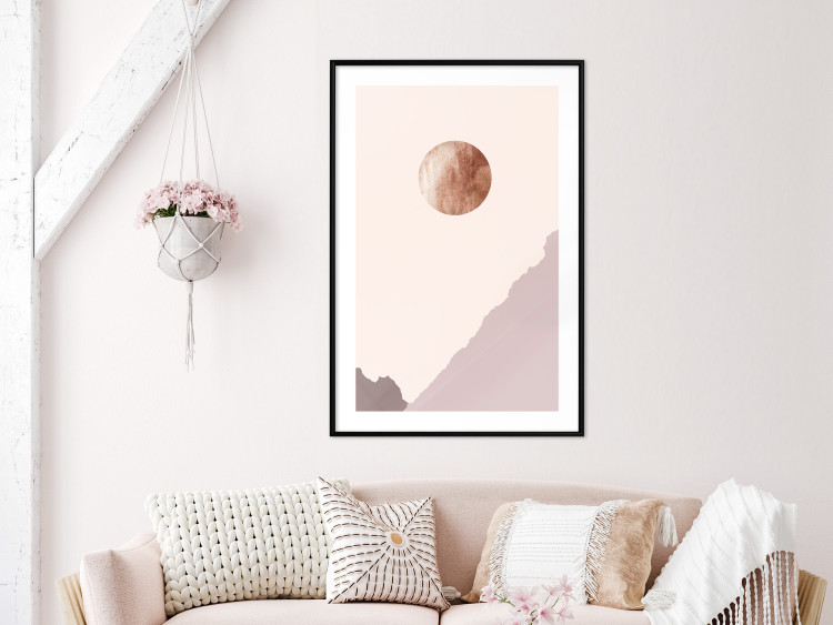 Poster Mountain Planet - abstract circle above mountains against a bright cosmos 129727 additionalImage 18