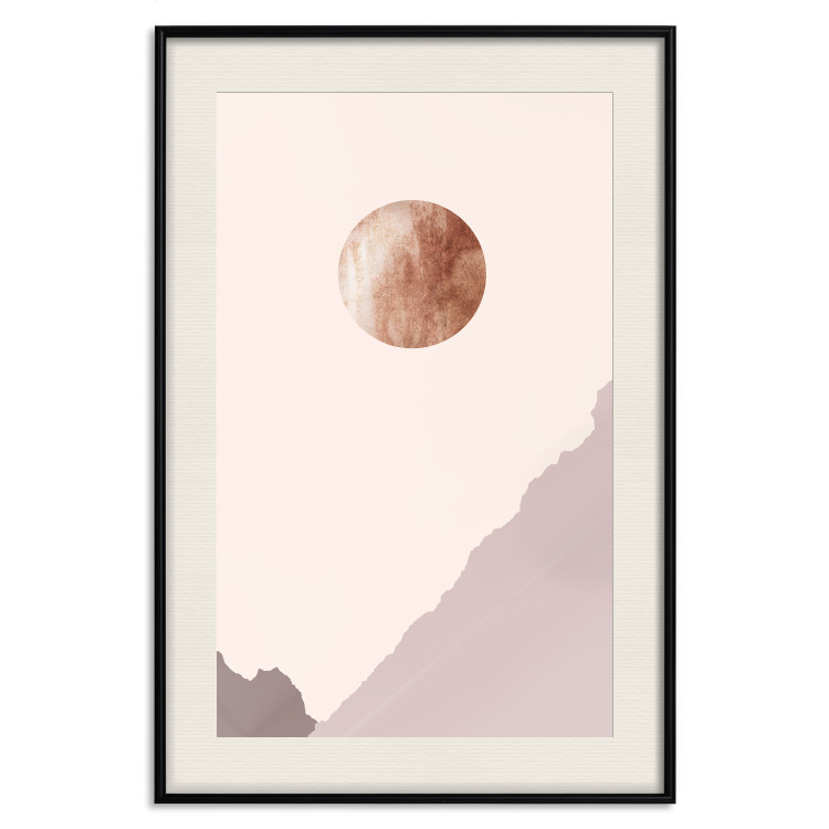 Poster Mountain Planet - abstract circle above mountains against a bright cosmos 129727 additionalImage 19