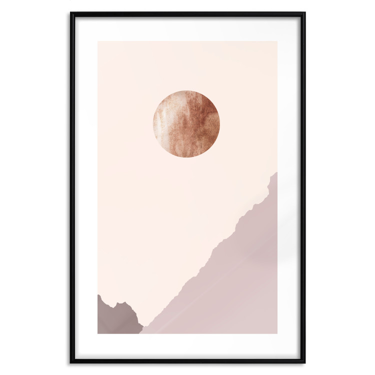 Poster Mountain Planet - abstract circle above mountains against a bright cosmos 129727 additionalImage 17