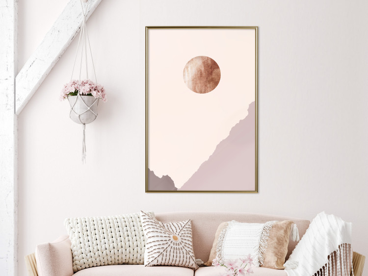 Poster Mountain Planet - abstract circle above mountains against a bright cosmos 129727 additionalImage 5