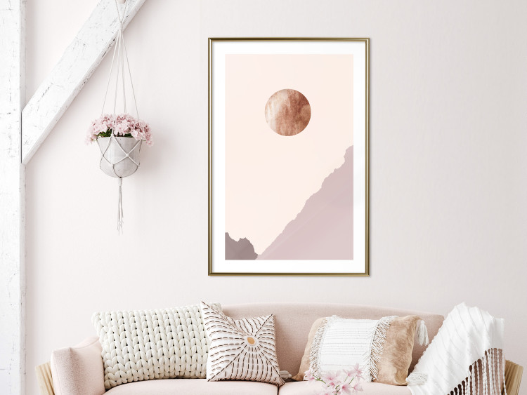 Poster Mountain Planet - abstract circle above mountains against a bright cosmos 129727 additionalImage 13