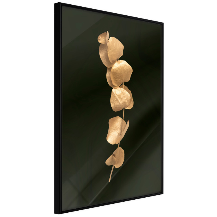 Poster Botanical Miracle - composition of golden leaves on a solid black background 130527 additionalImage 13