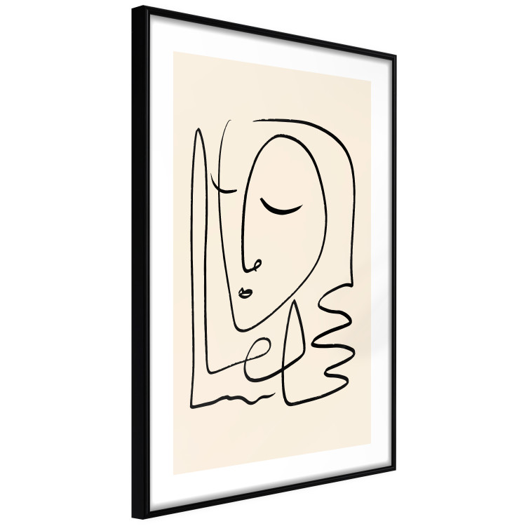 Wall Poster Lightness of Memories - abstract line art of a face on a pastel background 130827 additionalImage 6