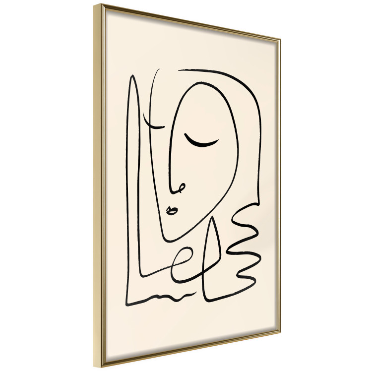 Wall Poster Lightness of Memories - abstract line art of a face on a pastel background 130827 additionalImage 12