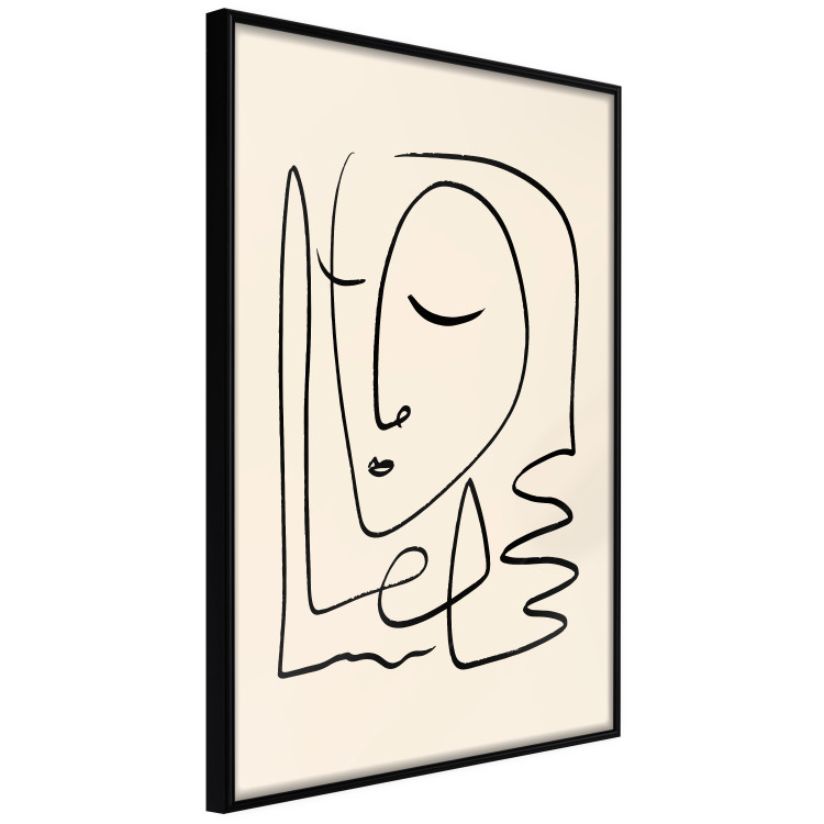 Wall Poster Lightness of Memories - abstract line art of a face on a pastel background 130827 additionalImage 13