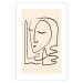 Wall Poster Lightness of Memories - abstract line art of a face on a pastel background 130827 additionalThumb 25