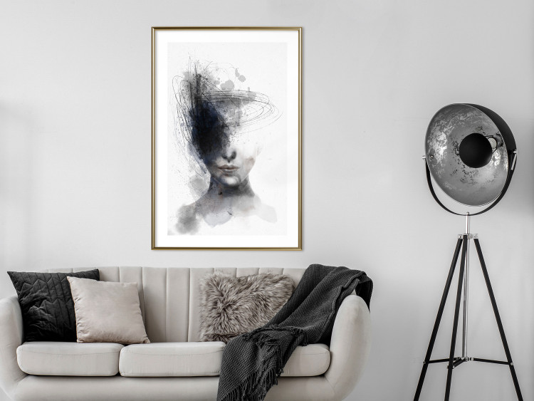 Wall Poster Cosmic Thought - portrait of a female face in an abstract composition 131827 additionalImage 15