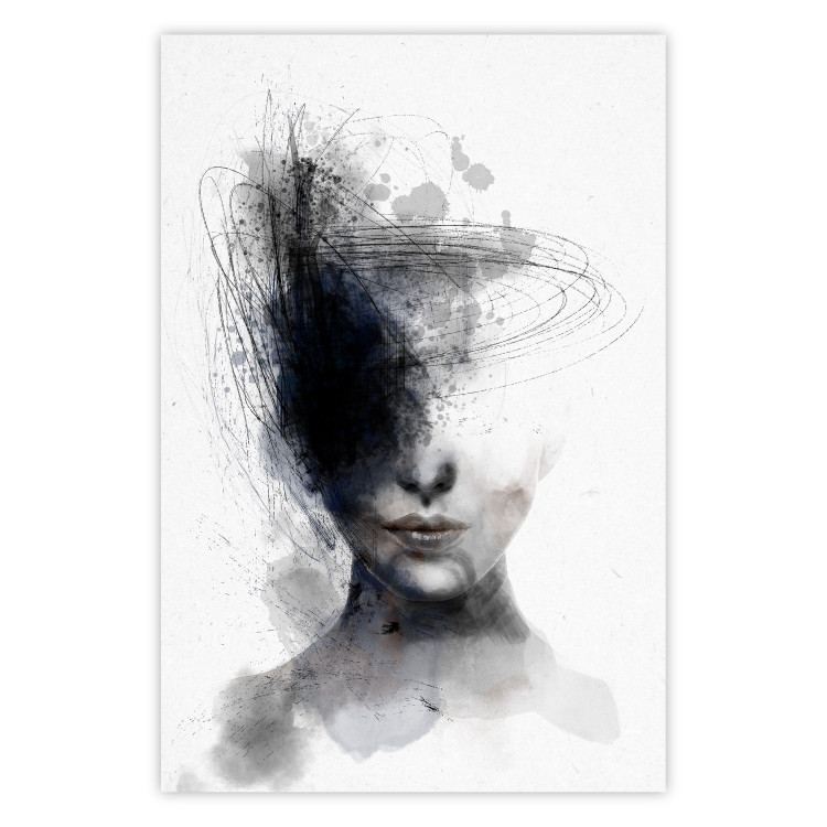 Wall Poster Cosmic Thought - portrait of a female face in an abstract composition 131827