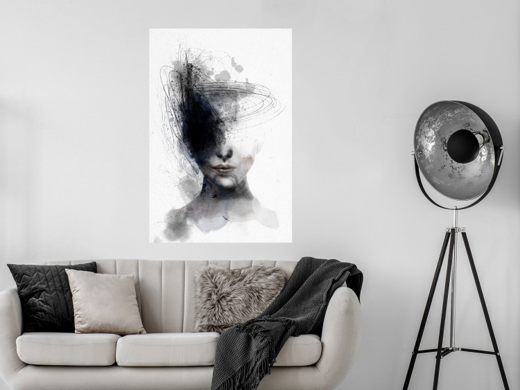 Wall Poster Cosmic Thought - portrait of a female face in an abstract composition 131827 additionalImage 2