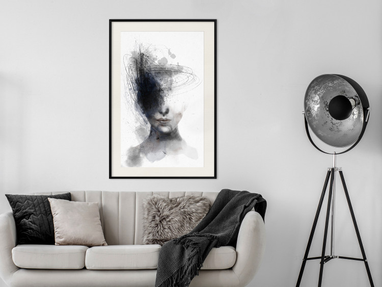 Wall Poster Cosmic Thought - portrait of a female face in an abstract composition 131827 additionalImage 24