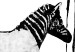Wall Poster Banksy: Zebra Crossing - black and white zebra and woman hanging stripes 132427 additionalThumb 5