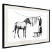 Wall Poster Banksy: Zebra Crossing - black and white zebra and woman hanging stripes 132427 additionalThumb 13