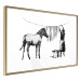 Wall Poster Banksy: Zebra Crossing - black and white zebra and woman hanging stripes 132427 additionalThumb 4