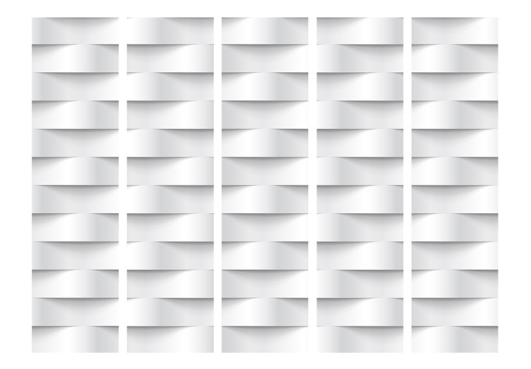 Folding Screen White Illusion II (5-piece) - modern 3D abstraction 132527 additionalImage 3