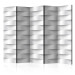 Folding Screen White Illusion II (5-piece) - modern 3D abstraction 132527