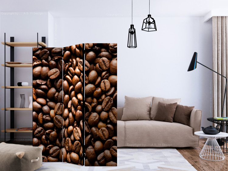 Folding Screen Roasted Coffee Beans (3-piece) - composition of brown coffee beans 133327 additionalImage 4