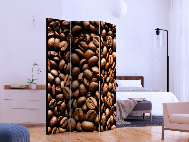 Folding Screen Roasted Coffee Beans (3-piece) - composition of brown coffee beans 133327 additionalImage 2