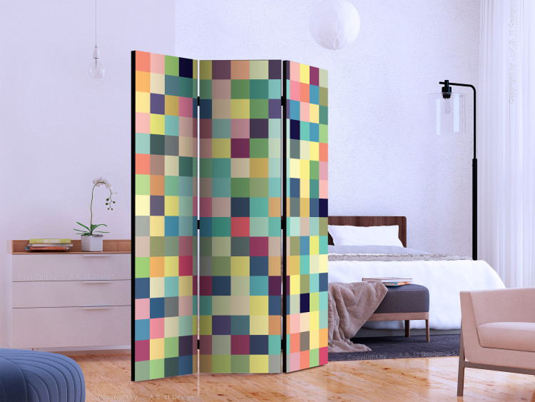 Room Divider Millions of Colors (3-piece) - colorful geometric background with mosaic 133427 additionalImage 2