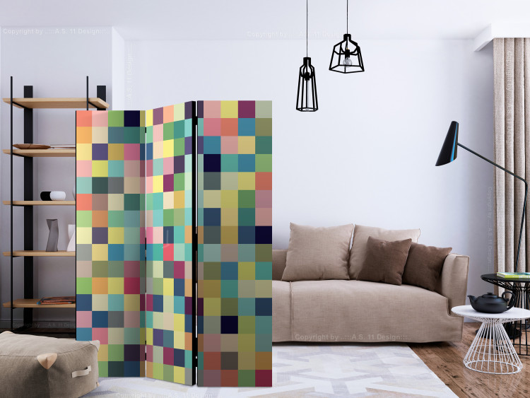 Room Divider Millions of Colors (3-piece) - colorful geometric background with mosaic 133427 additionalImage 4