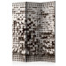 Room Divider White Fortress (3-piece) - mosaic in geometric circles in 3D form 133527