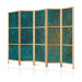 Room Divider Azure Mirror II - abstract blue texture with golden accent 133627 additionalThumb 5