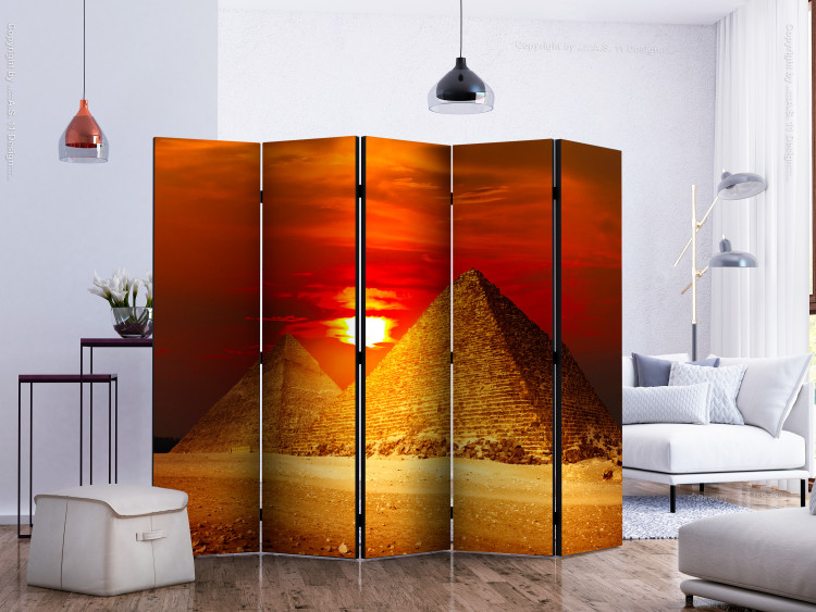 Room Divider Pyramids in Giza - sunset II - landscape of Egyptian pyramids 133727 additionalImage 2