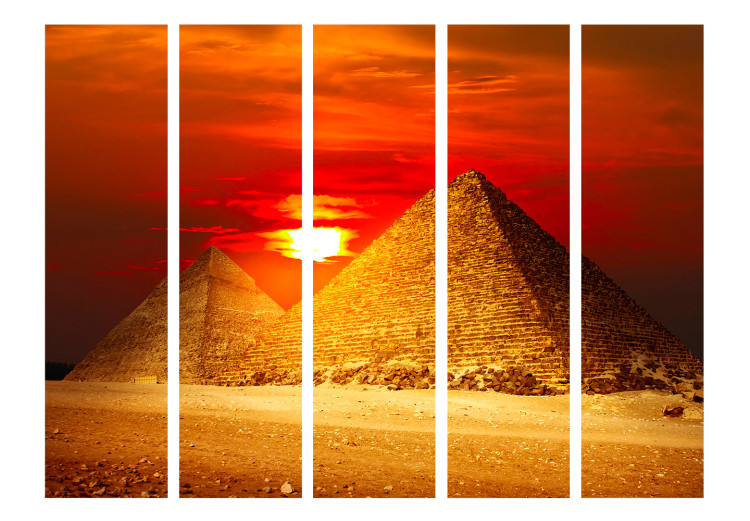 Room Divider Pyramids in Giza - sunset II - landscape of Egyptian pyramids 133727 additionalImage 3