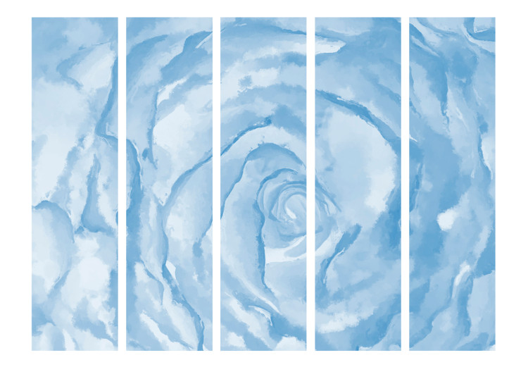 Room Separator Rose (Blue) II - watercolor composition of a blue rose pattern 133927 additionalImage 3