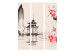 Room Divider Screen Sensei's Hut (3-piece) - blooming cherry blossom and Japanese architecture 134327 additionalThumb 3