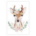 Wall Poster Julius the Deer - composition of pink flowers and a deer on a white background 135727