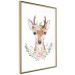 Wall Poster Julius the Deer - composition of pink flowers and a deer on a white background 135727 additionalThumb 14