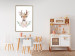 Wall Poster Julius the Deer - composition of pink flowers and a deer on a white background 135727 additionalThumb 9