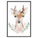 Wall Poster Julius the Deer - composition of pink flowers and a deer on a white background 135727 additionalThumb 6