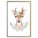 Wall Poster Julius the Deer - composition of pink flowers and a deer on a white background 135727 additionalThumb 2